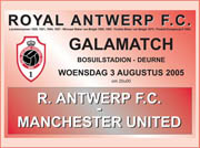 Galawedstrijd tegen 1° elftal van Manchester Utd